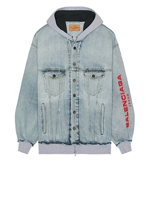 Balenciaga Patched Jacket in Light Blue - Blue. Size 2 (also in 3).