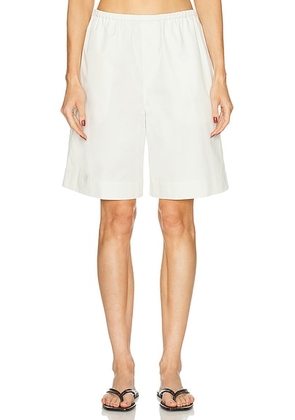 EAVES Aven Long Short in Chalk - White. Size M (also in S, XS).
