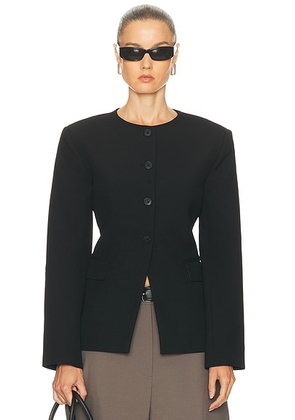 EAVES Keki Collarless Blazer in Black - Black. Size XS (also in L, M, S, XL, XXS).