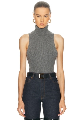 Enza Costa Knit Cashmere Sleeveless Top in Thunder - Grey. Size L (also in M).