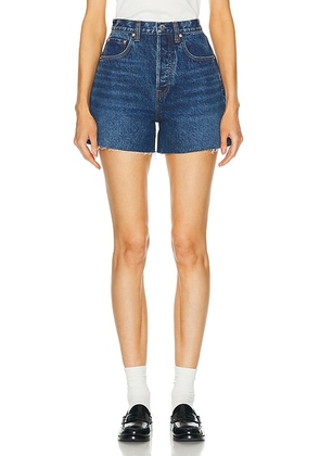 GRLFRND Jules Vintage Cut Off Short in Crissy Fray - Blue. Size 24 (also in 23, 25, 28, 32).