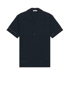 SIMKHAI Marco Camp Shirt in Midnight - Blue. Size M (also in ).