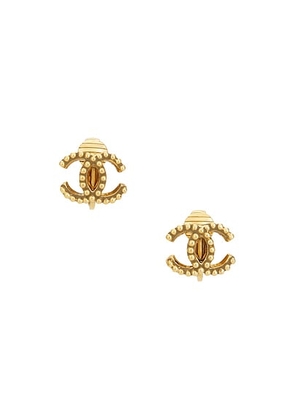 chanel Chanel Coco Mark Clip-On Earrings in Gold - Metallic Gold. Size all.