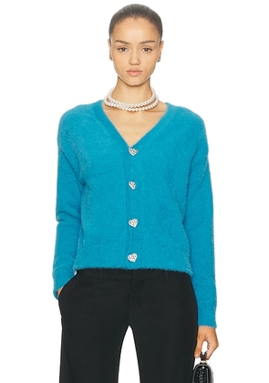 Balenciaga Fluffy Cardigan in Blue - Blue. Size L (also in M, S).