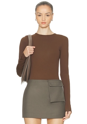 Entire Studios Long Sleeve Bodysuit in Brunette - Brown. Size M (also in L, S, XL, XS).