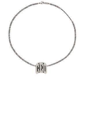 Balenciaga 3 Letter CEO Necklace in Antique Silver - Metallic Silver. Size all.