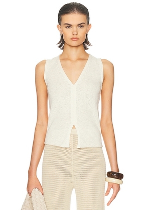 The Elder Statesman Nora Lite Split Hem Tank in Natural - Ivory. Size M (also in L, S, XS).