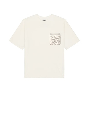 Amiri MA Outline Oversized Tee in Ivory - Brown. Size L (also in M, S).