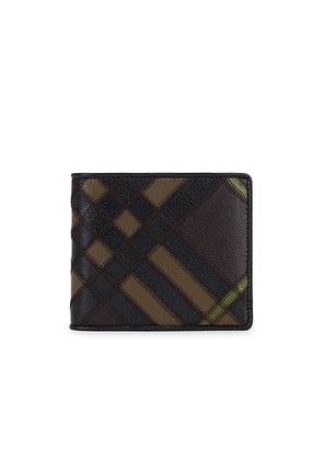 Burberry Reg Intarsia Wallet in Peat - Brown. Size all.