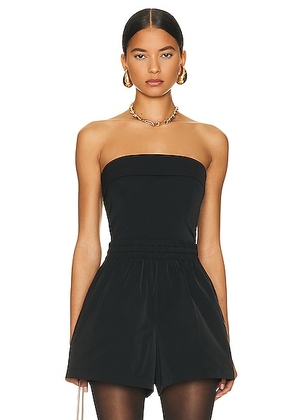 Helsa Tech Gabardine Bustier in Black - Black. Size L (also in XXS).