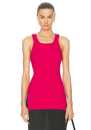 Helmut Lang Rib Tank Top in Fuschia - Fuchsia. Size S (also in M).