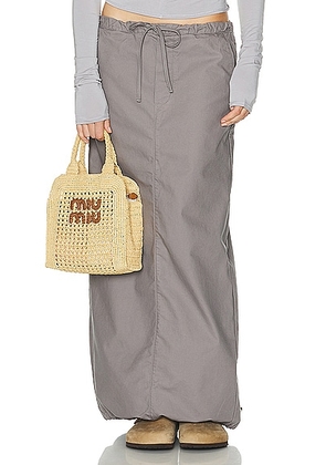 Helsa Workwear Drawcord Maxi Skirt in Dark Grey - Grey. Size XS (also in XXS).