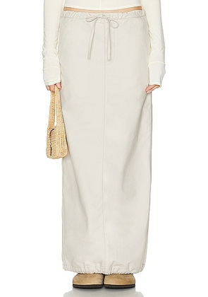 Helsa Workwear Drawcord Maxi Skirt in Ecru - Beige. Size XXS (also in ).