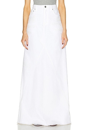 GRLFRND Fiona Godet Maxi Skirt in White Rip - White. Size 23 (also in ).