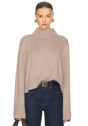 Helsa Pamelia Crew Neck Sweater in Taupe - Taupe. Size L (also in ).