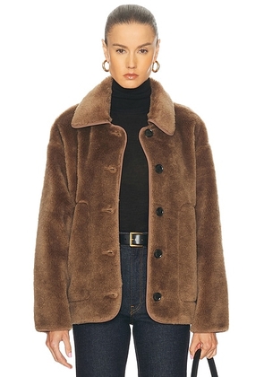 Citizens of Humanity Astrid Sherpa Jacket in Warm Tan - Brown. Size L (also in M, XL).