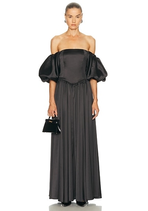 CAROLINE CONSTAS Christina Gown in Black - Black. Size L (also in M, S).