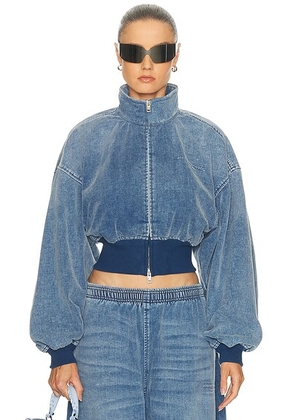Alexander Wang Funnel Neck Jacket in Washed Light Blue - Blue. Size S (also in XS).