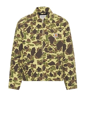 Carhartt WIP Duck Detroit Jacket in Camo Duck & Green - Army. Size L (also in S, XL/1X).