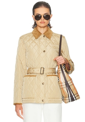 Burberry Belted Jacket in Flax - Beige. Size L (also in M, S, XL, XS).