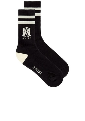 Amiri MA Stripe Socks in Black - Black. Size 41/42 (also in 43/44, 45/46).