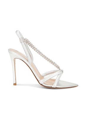Gianvito Rossi Nappa Silk Heels in Silver - Metallic Silver. Size 36 (also in ).