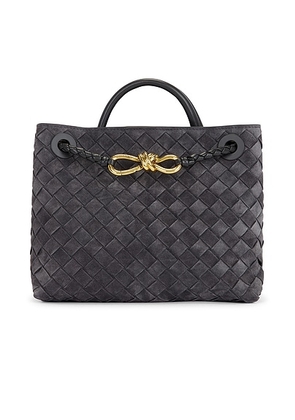 Bottega Veneta Small Andiamo Bag in Graphite & Muse Brass - Olive. Size all.