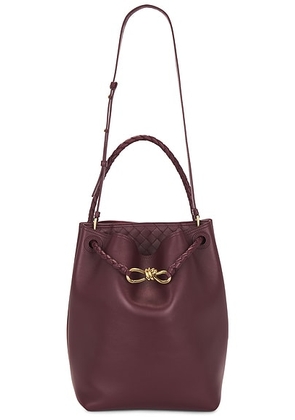 Bottega Veneta Vertical Andiamo Bag in Barolo & Muse Brass - Wine. Size all.