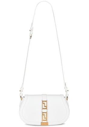 versace VERSACE Greca Goddess Shoulder Bag in Bianco Ottico & Oro - White. Size all.