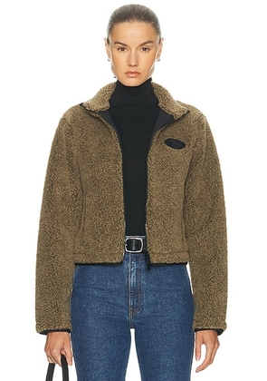 Burberry Fleece Jacket in Mire Melange - Olive. Size L (also in M, S, XS).