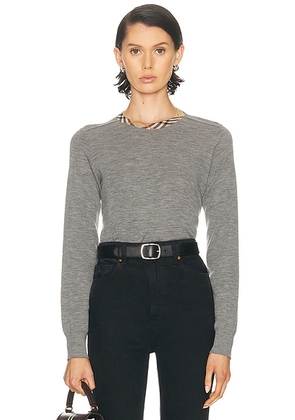 Burberry Crewneck Sweater in Grey - Light Grey. Size L (also in M, XS).