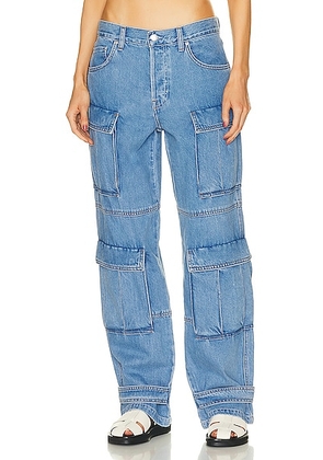 GRLFRND Lex Cargo Jeans in San Vincente - Denim-Medium. Size 28 (also in 23).