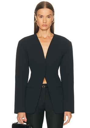 EAVES x Coco Unne Polished Crepe Blazer in Black - Black. Size L (also in M, S, XL, XS, XXS).