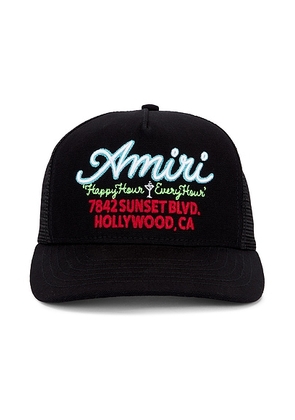 Amiri Neon Lights Trucker Hat in Black - Black. Size all.