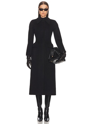McQueen Long Coat in Black - Black. Size 36 (also in 38).