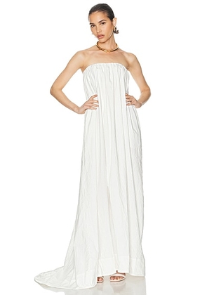 Helsa Crinkle Pleated Gown in White - White. Size S (also in M).
