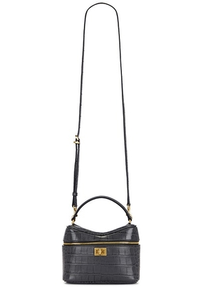 Balenciaga Rodeo Vanity Embossed Croc Bag in Volcanic Rock - Charcoal. Size all.