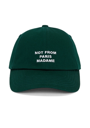 Drôle De Monsieur La Casquette Slogan Hat in Dark Green - Dark Green. Size all.