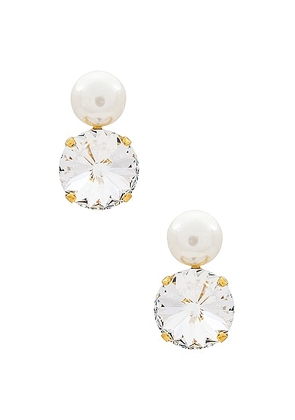 Jennifer Behr Demi Earring in Crystal Antique Gold - Ivory. Size all.