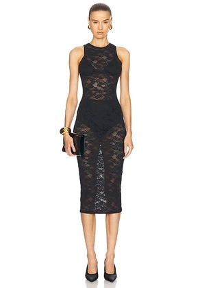 Fleur du mal Le Stretch Lace Racer Tank Dress in Black - Black. Size M (also in L, S, XS).