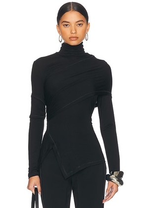 Helmut Lang High Neck Long Sleeve Top in Black - Black. Size XS (also in ).