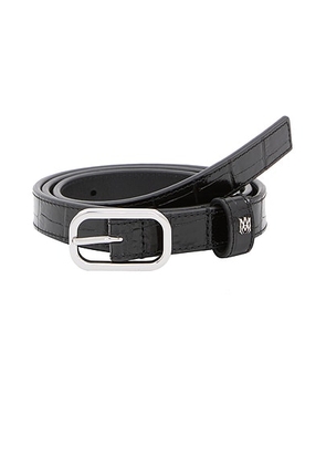 Amiri Croc Embossed 2cm Belt in Black & Nickel - Black. Size 85 (also in 100, 105, 110, 90, 95).