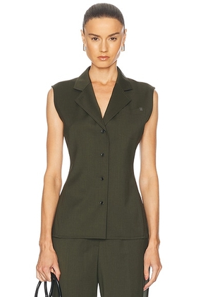 Helmut Lang Wool Vest in Green Melange - Green. Size 0 (also in ).