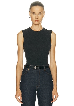 Enza Costa Cashmere New Classic Sleeveless Crewneck Top in Charcoal - Charcoal. Size XS (also in M, S).