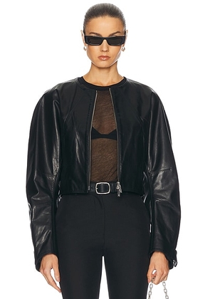 Helmut Lang Articulated Leather Jacket in Black - Black. Size XS (also in ).