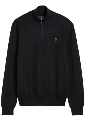 Polo Ralph Lauren Logo Half-zip Cotton Jumper - Black - XL