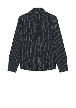 By Parra Meandering Lines Shirt in Navy Blue - Navy. Size S (also in XL/1X).