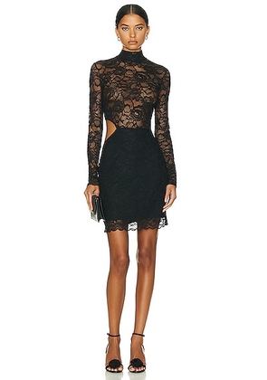 Fleur du mal Lace Cutout Mini Dress in Black - Black. Size XL (also in ).