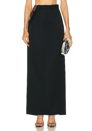 Grace Ling Peek Open Thigh Skirt in Black - Black. Size M (also in L, S, XS).
