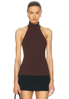 Cult Gaia Wake Knit Top in Java - Brown. Size L (also in ).